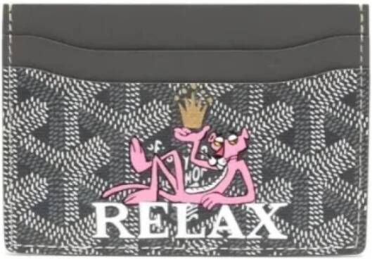 Goyard Vintage Aangepaste Saint-Sulpice Kaarthouder in Grijs Canvas Grijs Dames
