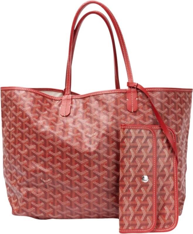 Goyard Vintage Goyard Goyardine St. Louis PM Tote Vintage Rood Dames