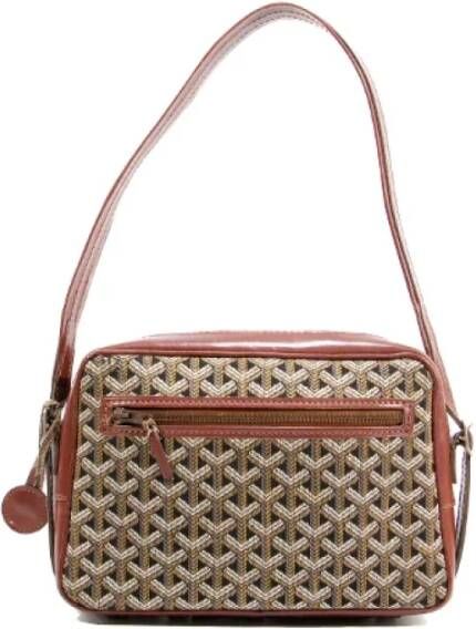 Goyard Vintage Pre-owned Canvas shoulder-bags Bruin Dames