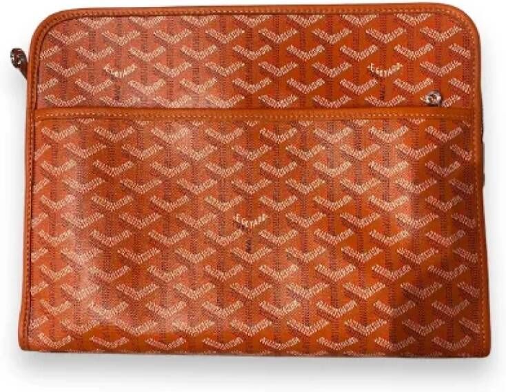 Goyard Vintage Tweedehands Toile Toilettas Bruin Dames