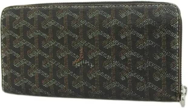 Goyard Vintage Zwarte Canvas Goyard Portemonnee Zwart Dames