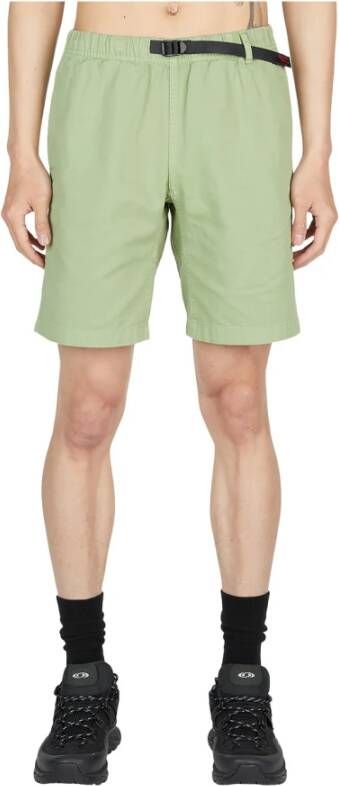 Gramicci Katoenen Twill Shorts met Gesp Riem Groen Heren
