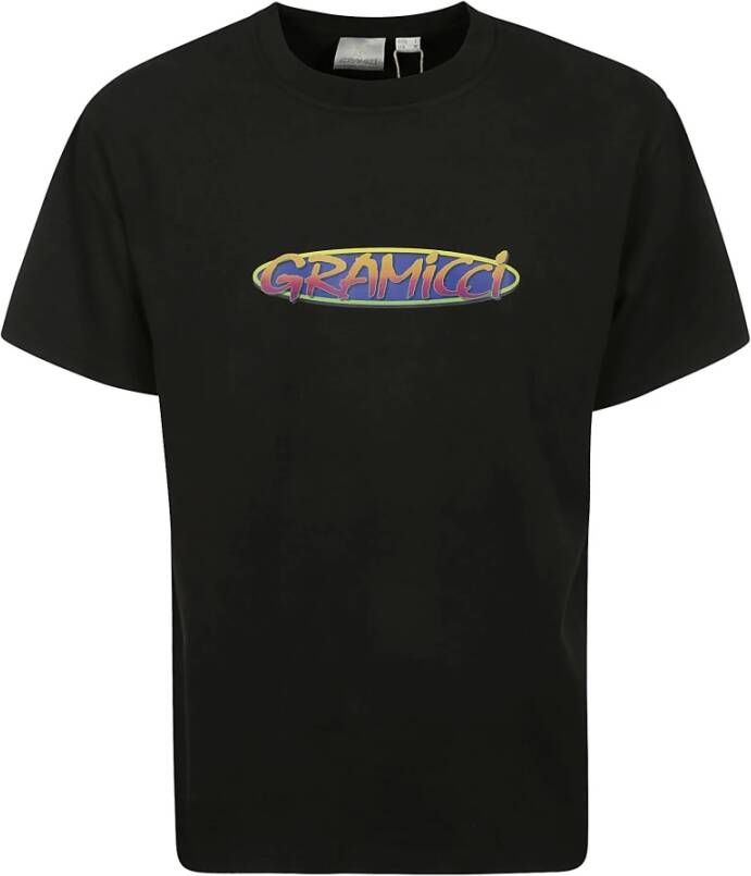 Gramicci Logo Print Katoenen T-Shirt Black Heren