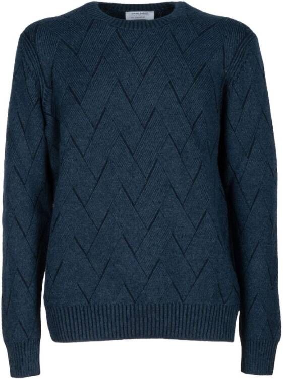 Gran Sasso Blauwe Paricollo met Design Blauw Heren
