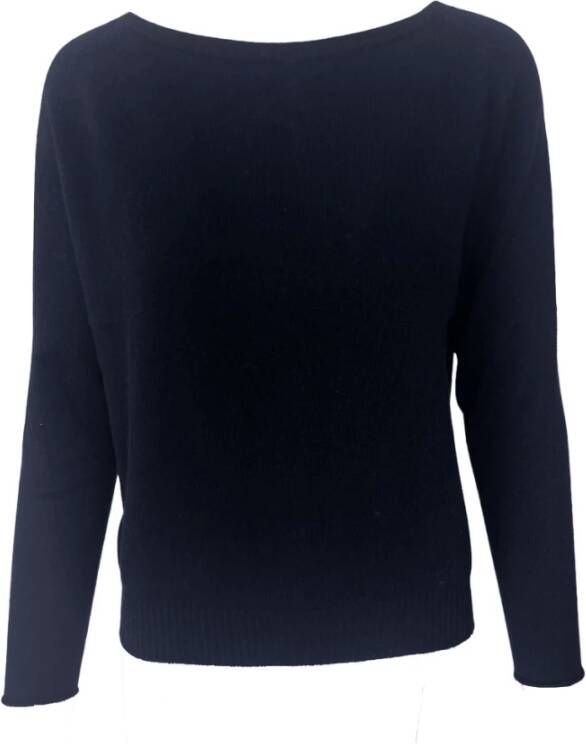 Gran Sasso Bootnek Pullover Kasjmier Gebreid Blauw Dames