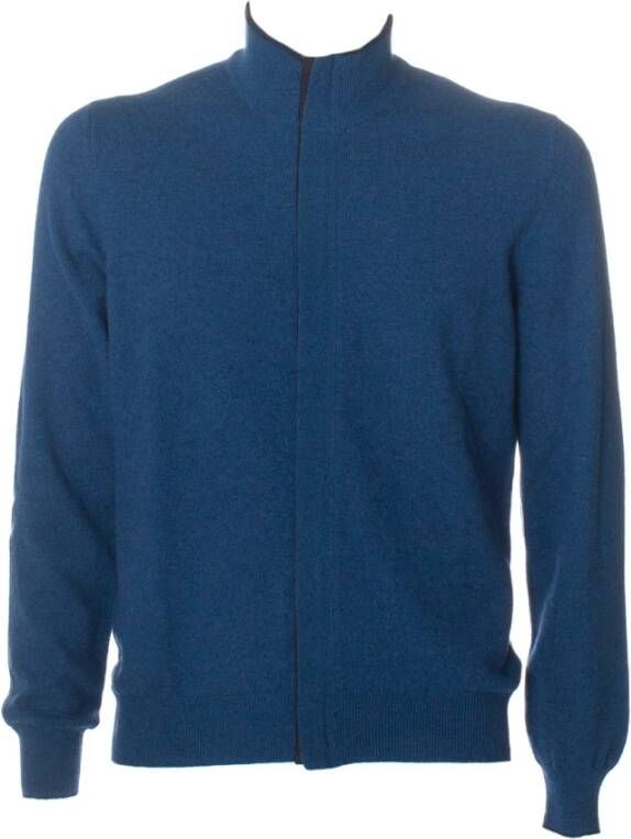 Gran Sasso Cardigan Zip Blauw Heren