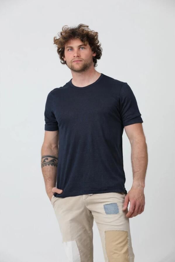 Gran Sasso Klassiek T-shirt met ronde hals Blue Heren - Foto 2