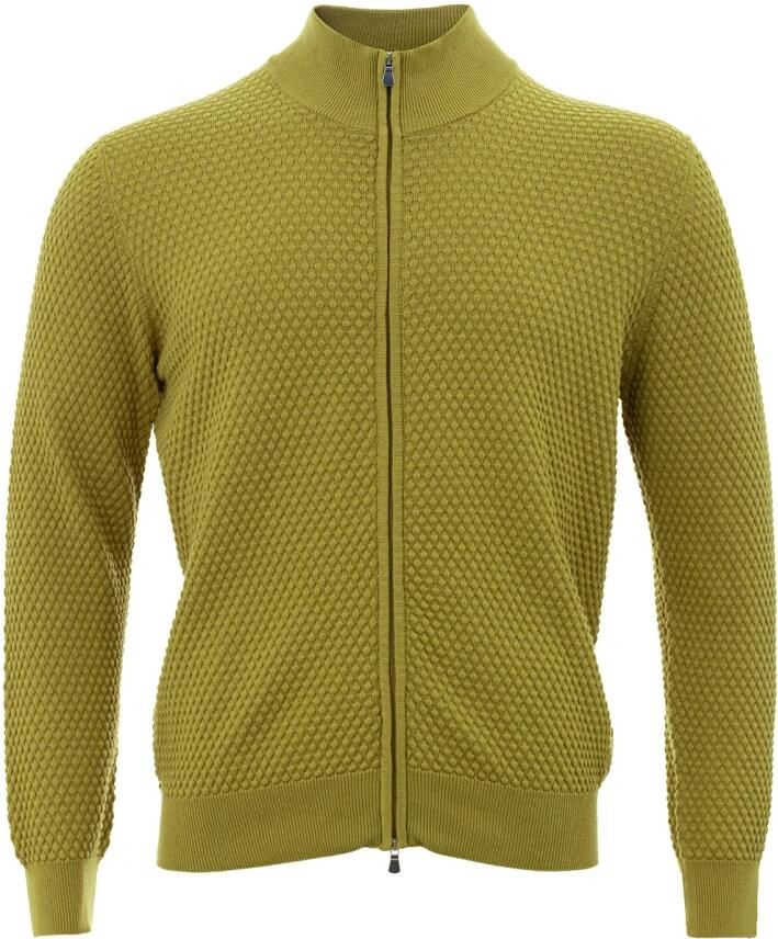 Gran Sasso Mosterd Cardigan Sweater Green Heren