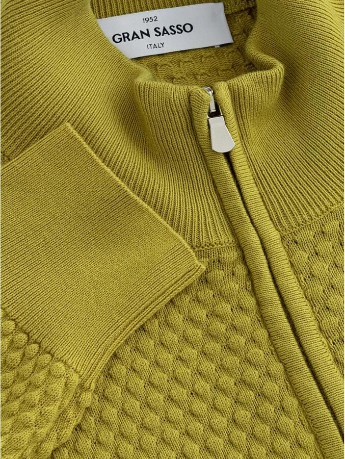 Gran Sasso Mosterd Cardigan Sweater Green Heren - Foto 2