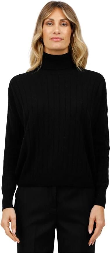 Gran Sasso Tricot coltrui met platte kraag Black Dames
