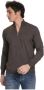 Gran Sasso V-hals Knitwear met Rits Brown Heren - Thumbnail 1