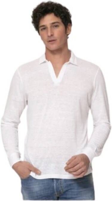 Gran Sasso Polo shirt met lange mouwen White Heren