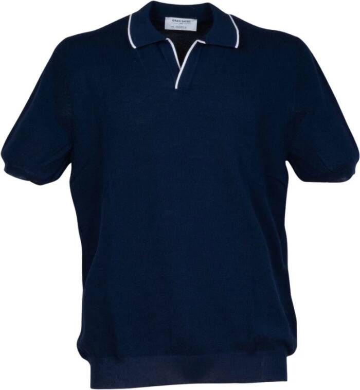 Gran Sasso Polo Shirts Blauw Heren