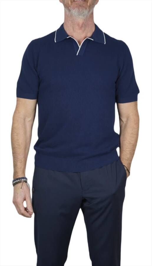 Gran Sasso Polo Shirts Blauw Heren