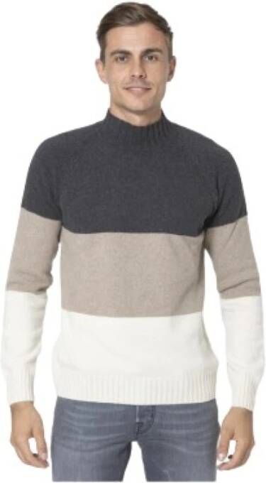 Gran Sasso Tricolor Eco-Kasjmier Trui Multicolor Heren