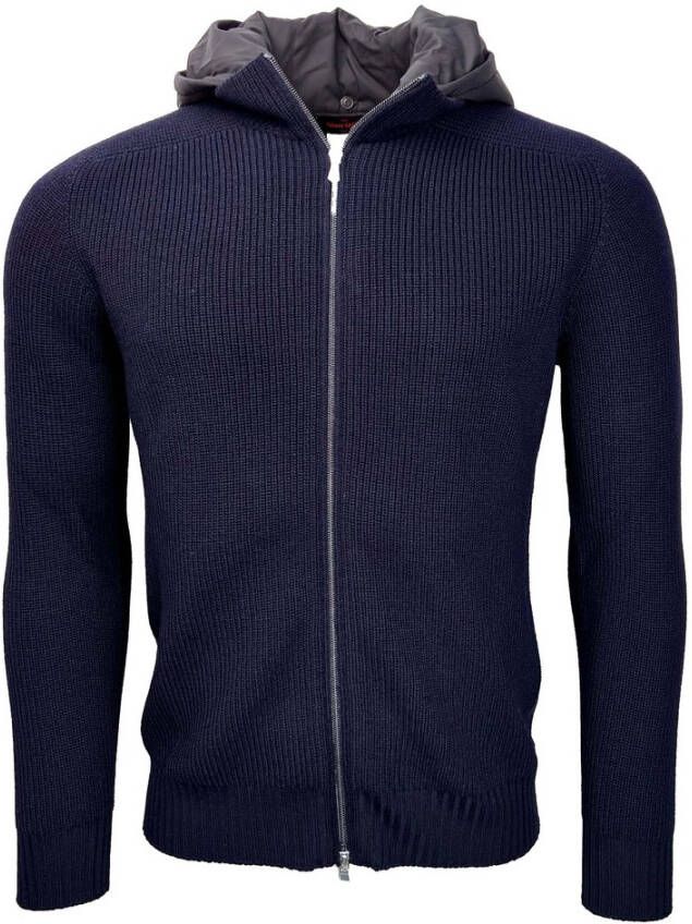Gran Sasso Rainwool Hoodie Navy Blue Heren