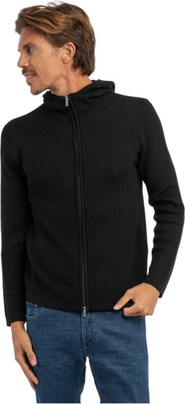 Gran Sasso Sweater met rits Zwart Heren