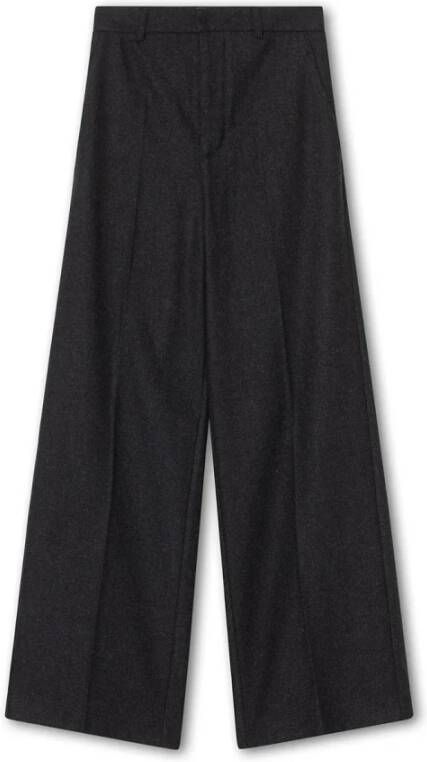 Graumann Klassieke Loszittende Zwarte Wollen Broek Zwart Dames