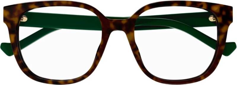 Gucci Optische Bril van Gerecycled Acetaat Brown Unisex