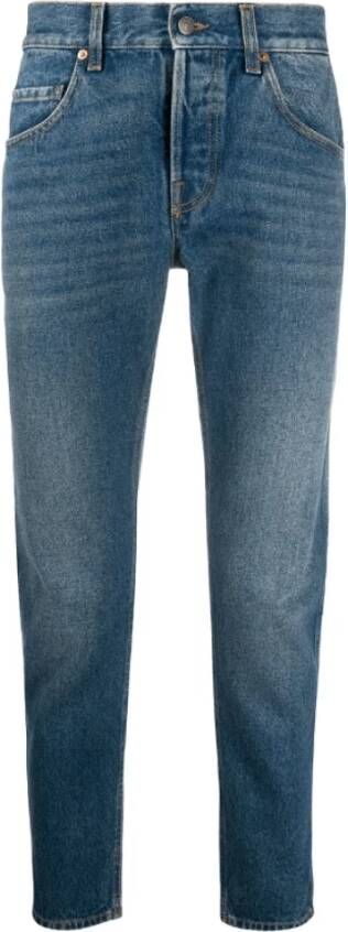 Gucci Blauwe Cropped Straight-Leg Jeans Blauw Heren