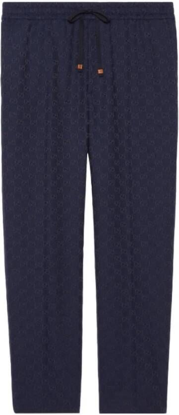 Gucci Blauwe GG-Canvas Trekkoordbroek Blauw Heren