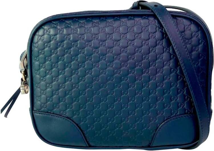 Gucci Blauwe Leren Micro ssima Soft Handtas Mod. 449413 Bmj1G 4231 Blauw Dames