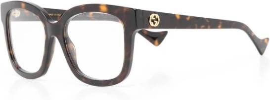 Gucci Optische Bril van Gerecycled Acetaat Brown Unisex