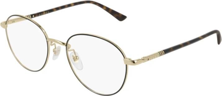 Gucci Gold Black Eyewear Frames Multicolor Unisex