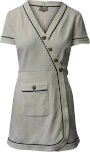 Gucci Buttoned Wrap Style Dress in Ivory Polyamide Wit Dames