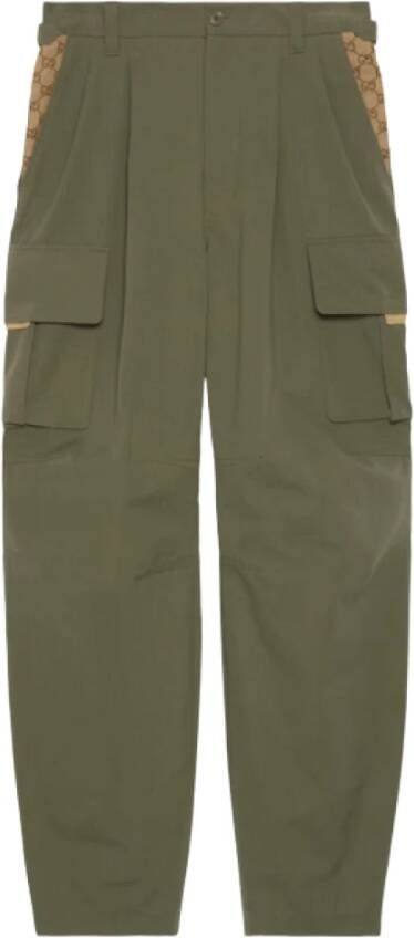 Gucci Canvas-panel cargo broek Groen Heren