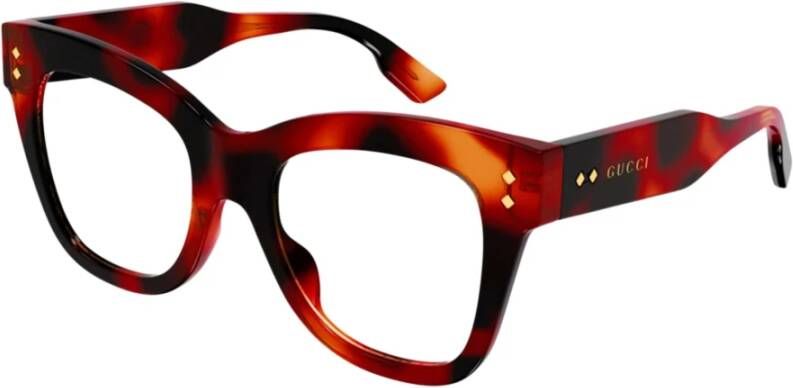Gucci Gedurfd Havana Cat Eye Montuur Bruin Dames
