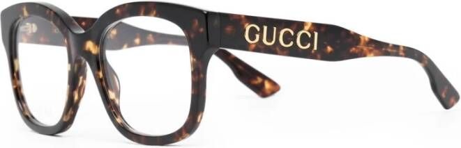 Gucci Verhoog je stijl met ovale acetaatbrillen Bruin Dames