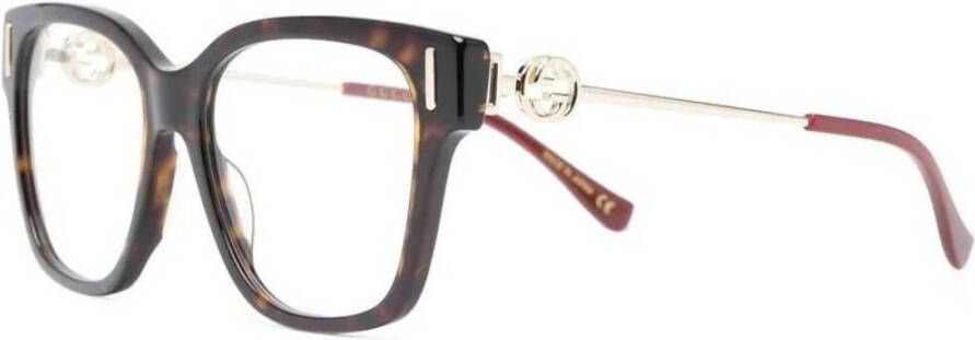Gucci Stylish Eyewear Frames in Dark Havana Brown Unisex