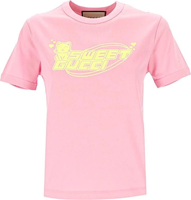 Gucci Casual Katoenen T-shirt Pink Dames