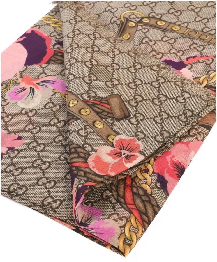 Gucci Sjaal Bloemen GG Patroon Sjaal GG Supreme Style