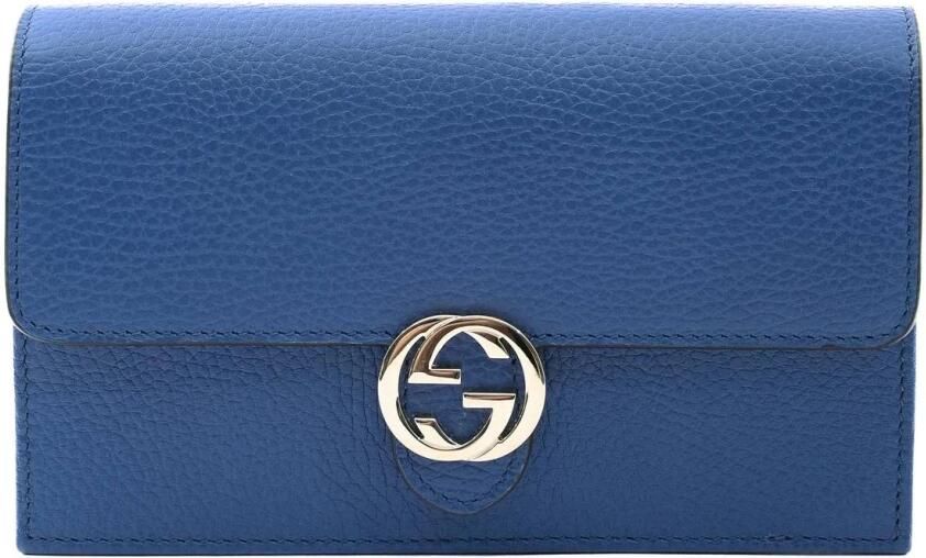 Gucci Handtas GG Marmont portemonnee aan ketting blauw leer - Foto 3