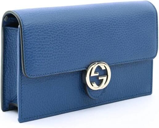 Gucci Handtas GG Marmont portemonnee aan ketting blauw leer - Foto 2