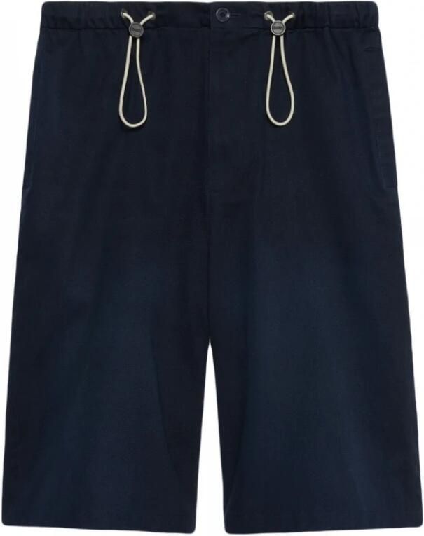 Gucci Shorts van keperstof met geborduurd logo Blue Heren