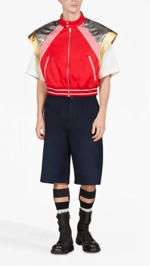 Gucci Shorts van keperstof met geborduurd logo Blue Heren - Foto 5