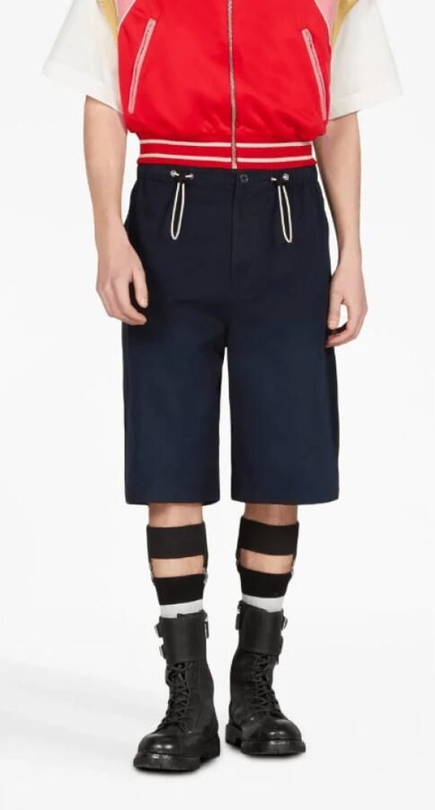Gucci Shorts van keperstof met geborduurd logo Blue Heren - Foto 6
