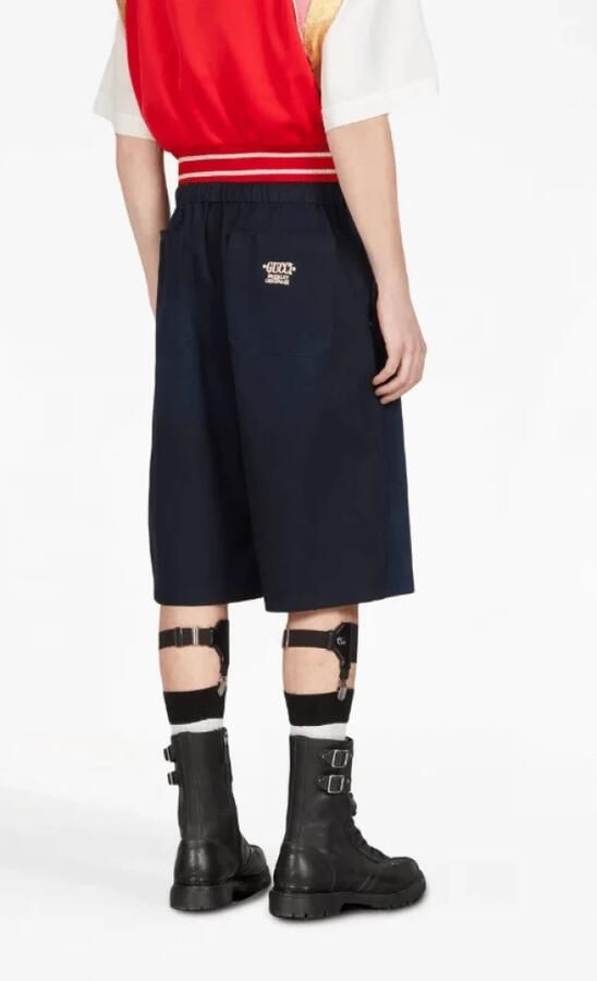 Gucci Shorts van keperstof met geborduurd logo Blue Heren - Foto 4