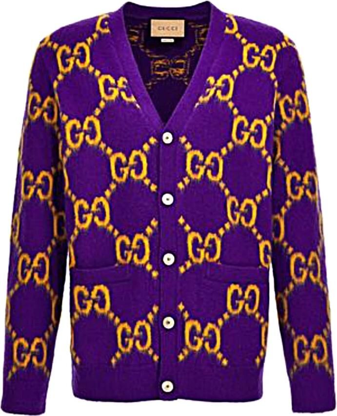Gucci Stijlvol Gebreid Vest Purple Heren