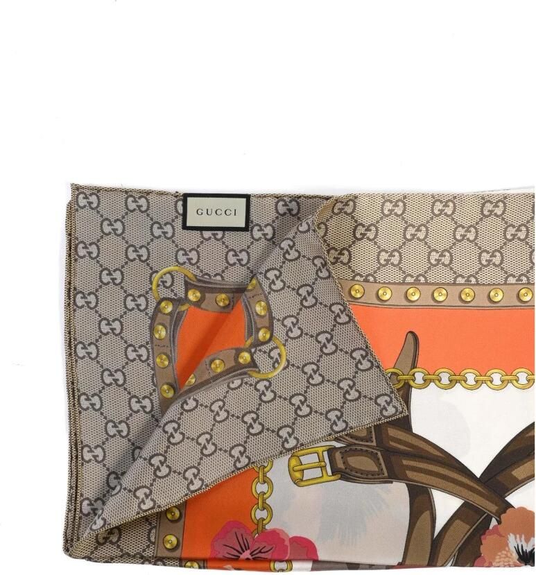 Gucci Sjaal Gebloemde GG zijden sjaal