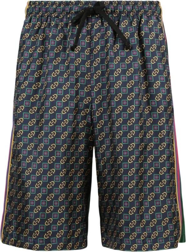 Gucci Horsebit en mandenweefsel katoenen shorts Multicolor Heren