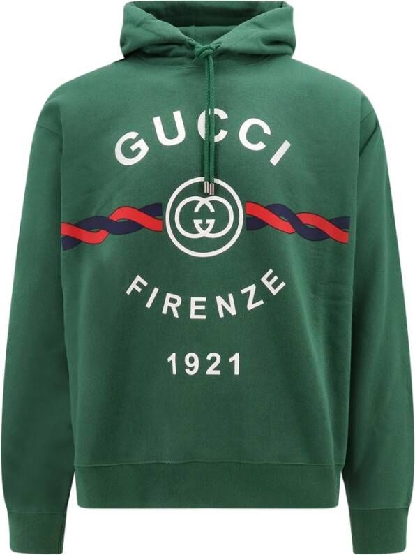 Gucci Katoenen sweatshirt met Torchon GG-print Groen Heren