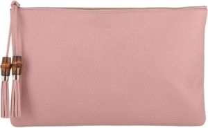 Gucci Leather Tel Clutch Bag Roze Dames
