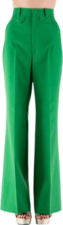 Gucci Leather Trousers Groen Dames