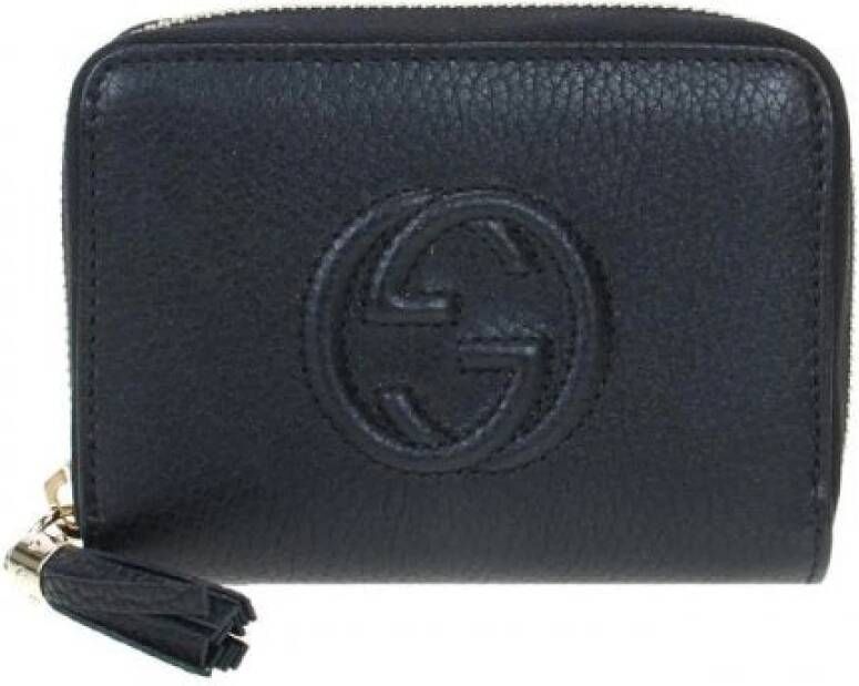 Gucci Leren Portemonnee en Kaarthouder Set Zwart Dames