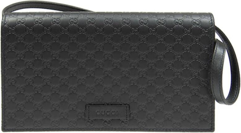 Gucci Leren Portemonnee en Kaarthouder Set Zwart Dames
