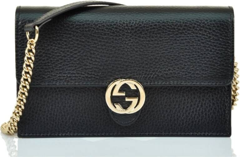 Gucci Logo-Gesp Cross Body Tas Zwart Dames